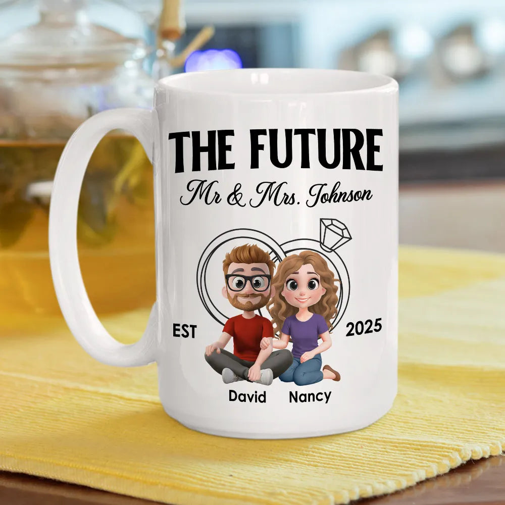 The Future Mr & Mrs - Personalized Mug - Anniversary Gift For Couple, Valentine's Day Gift