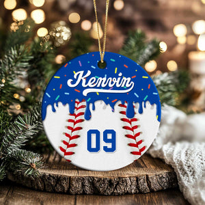 Personalized Baseball Ornament Custom Name & Number Baseball Gift, Baseball Christmas Ornament for Player or Team, Baseball Team Keepsake
