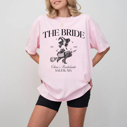 Custom Halloween Bachelorette Shirts, Gothic Bridal Party, Personalized Goth Bachelorette, Spooky Bride Gothic Wedding