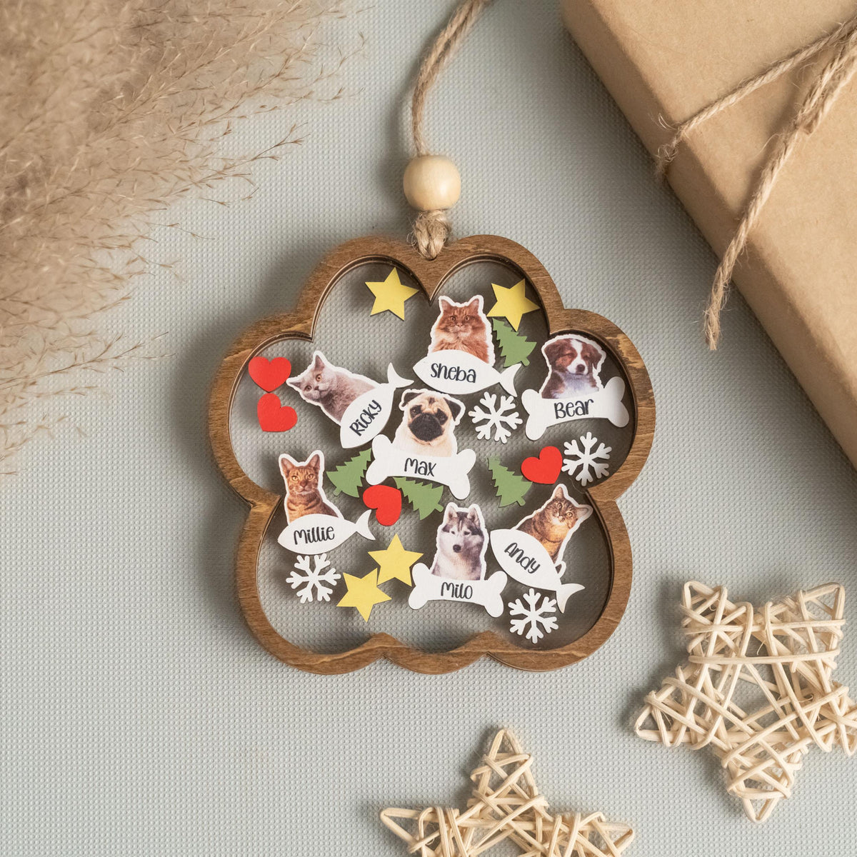 Custom Your Pet's Photo - Personalized 4D Shaker Ornament - Christmas Gift For Pet Lovers