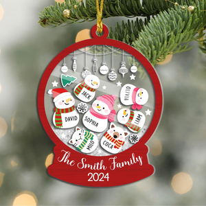 Snowman Family - Personalized 4D Shaker Ornament - Christmas Gift For Family