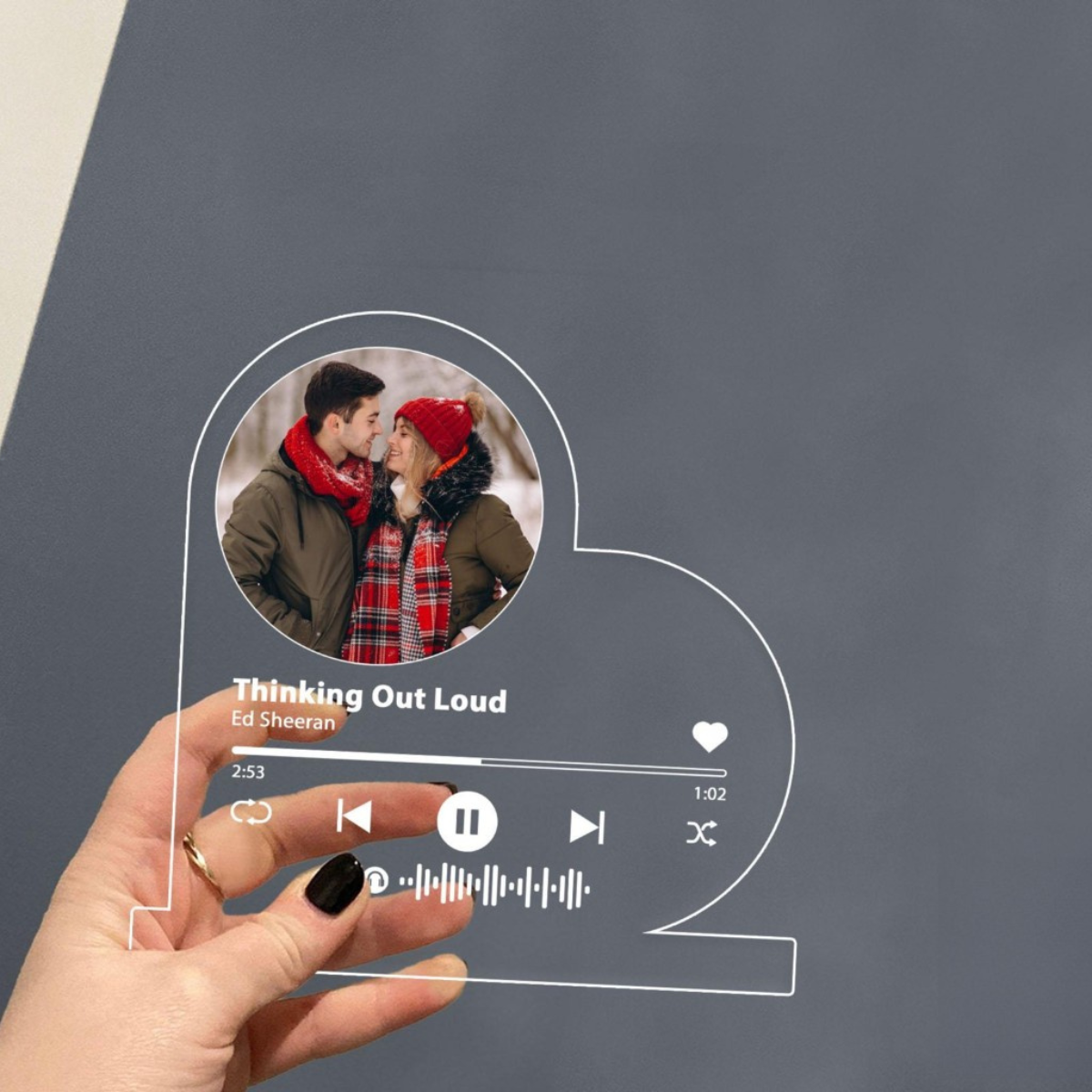 Custom Photo Acrylic Lamp Song Plaque, Anniversary Gift For Couple, LED Music Plaque, Custom Name Couple Gift, Valentine's Gifts For Couple