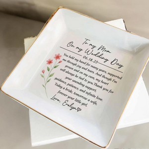 To My Mom Personalized Ring Dish, Wedding Ring Holder, Mother of the bride Gift, Wedding Gift for Mom, Bride Mom Gift, Bridal Shower Gifts