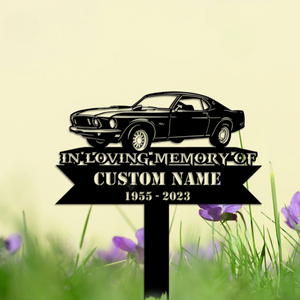 Custom Racing Car Memorial Stake, Personalized Racing Metal Stake, Racing Loss, Sympathy Sign, Grave Marker, Remembrance Stake