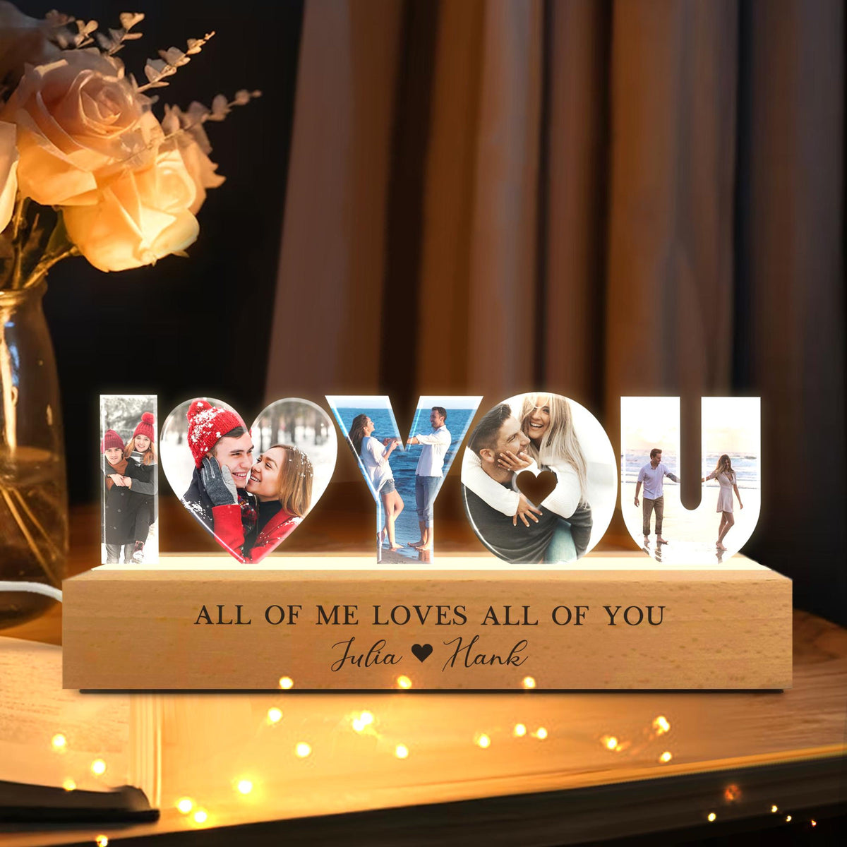 Personalized Couple Photo Collage Night Light, Valentines Gift, Anniversary Gift, Wedding Gift, Engagement Gift, Gift For Couple