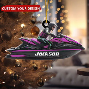 Jet Ski Personalized Christmas Acrylic Ornament, Christmas Gift For Jet Ski Lovers