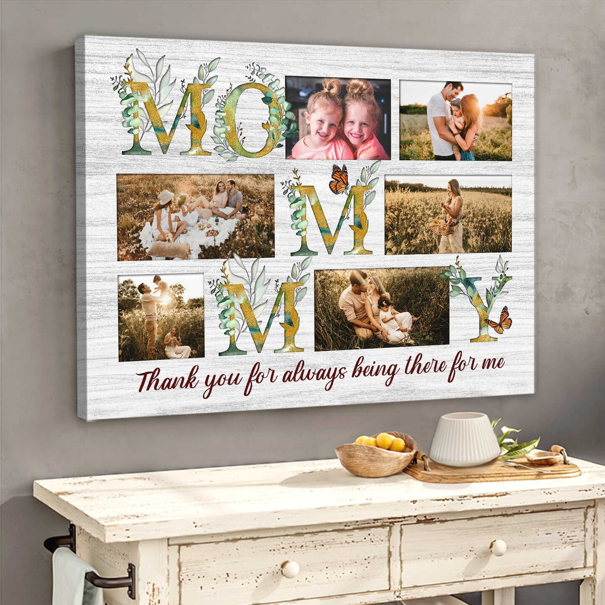 Mommy Thank You For Always Being There For Me - Personalized Canvas - Gift For Mom, Mother's Day, Birthday Gift