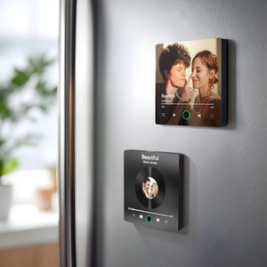 9 Photos Collage - Personalized Music Fridge Magnet - Colorful Gifts for Girlfriend, Boyfriend, Husband, Wife