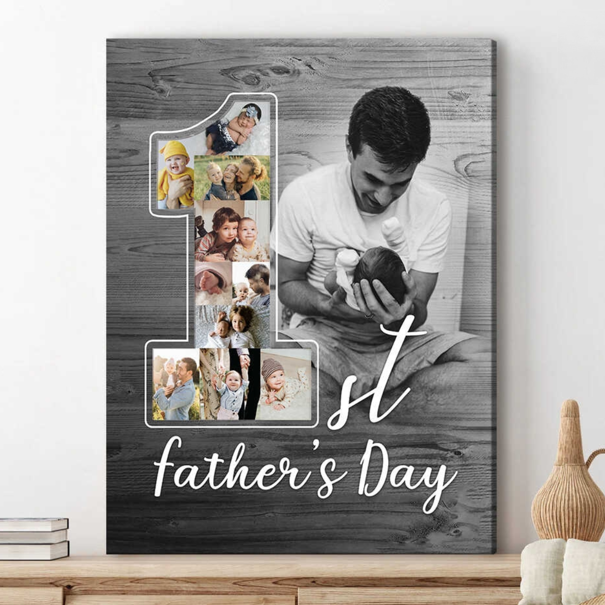 First Fathers Day Gift, Custom Photo Collage Gift For New Dad, 1st Fathers Day Gift From Baby, First Time Dad Gift For Husband