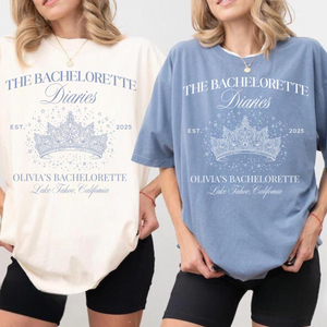 Princess Bachelorette Diaries Shirts, Custom Bach Party tee, Bride to Be Gift, Bridesmaids Gifts, Personalized Bridal Party, Slumber Party
