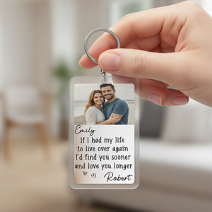 I'd Find You Sooner And Love You Longer Couple Photo - Personalized Acrylic Keychain - Anniversary Gift, Valentine's Day Gift For Couple