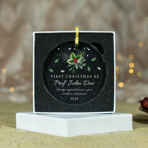 Congratulations Gift for Christmas, Academic Achievement Ornament, Scholarly Success Gift, Professorship Ornament, Graduation Gift