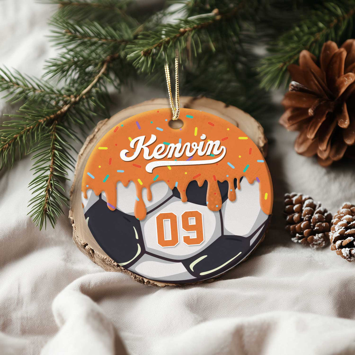 Personalized Soccer Ornament, Custom Name & Number Soccer Gift, Soccer Christmas Ornament for Player or Team, Soccer Player Keepsake