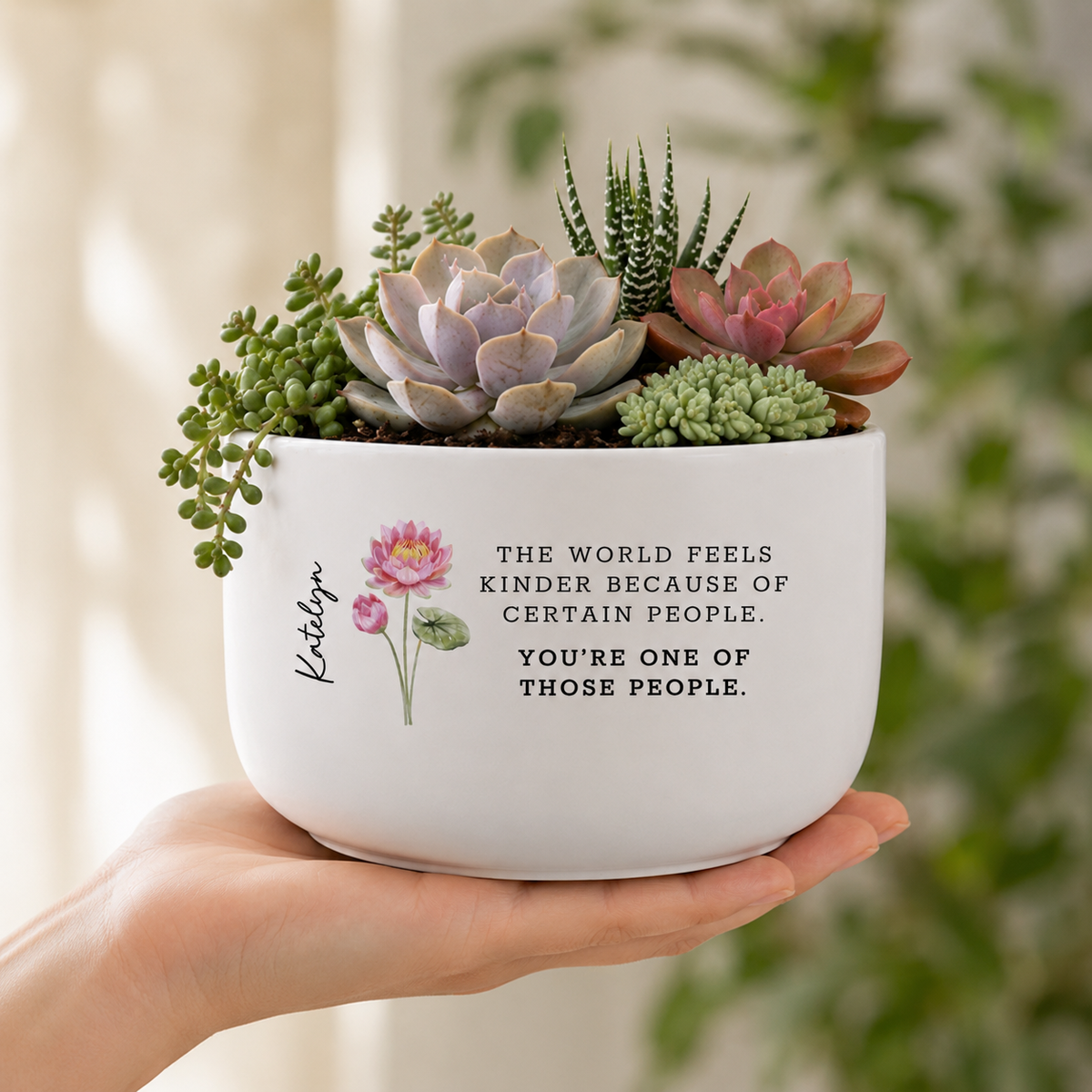 Friend Appreciation Gift Planter, Personalized Ceramic Plant Pot, Custom Name Pot, Coworker Gift