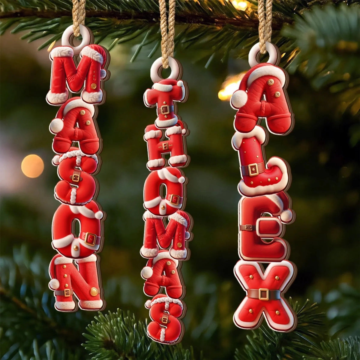 Custom Santa Suit Letter Ornament, The Claus Family Essentials, Christmas Gift For Family