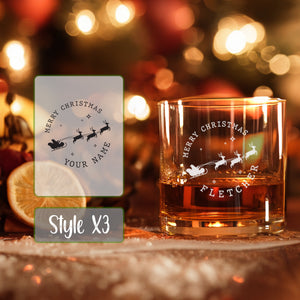 Custom Christmas Whiskey Glass - Personalized Wine Glass - Christmas Gift For Family & Friends