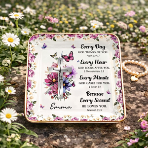 Everyday God Loves You - Personalized Jewelry Dish - Christian Gift, Birthday Gift