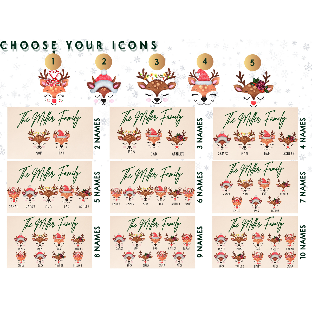 Reindeer Family Merry Christmas - Personalized Pillow - Christmas Gift For Family