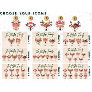 Reindeer Family Merry Christmas - Personalized Pillow - Christmas Gift For Family