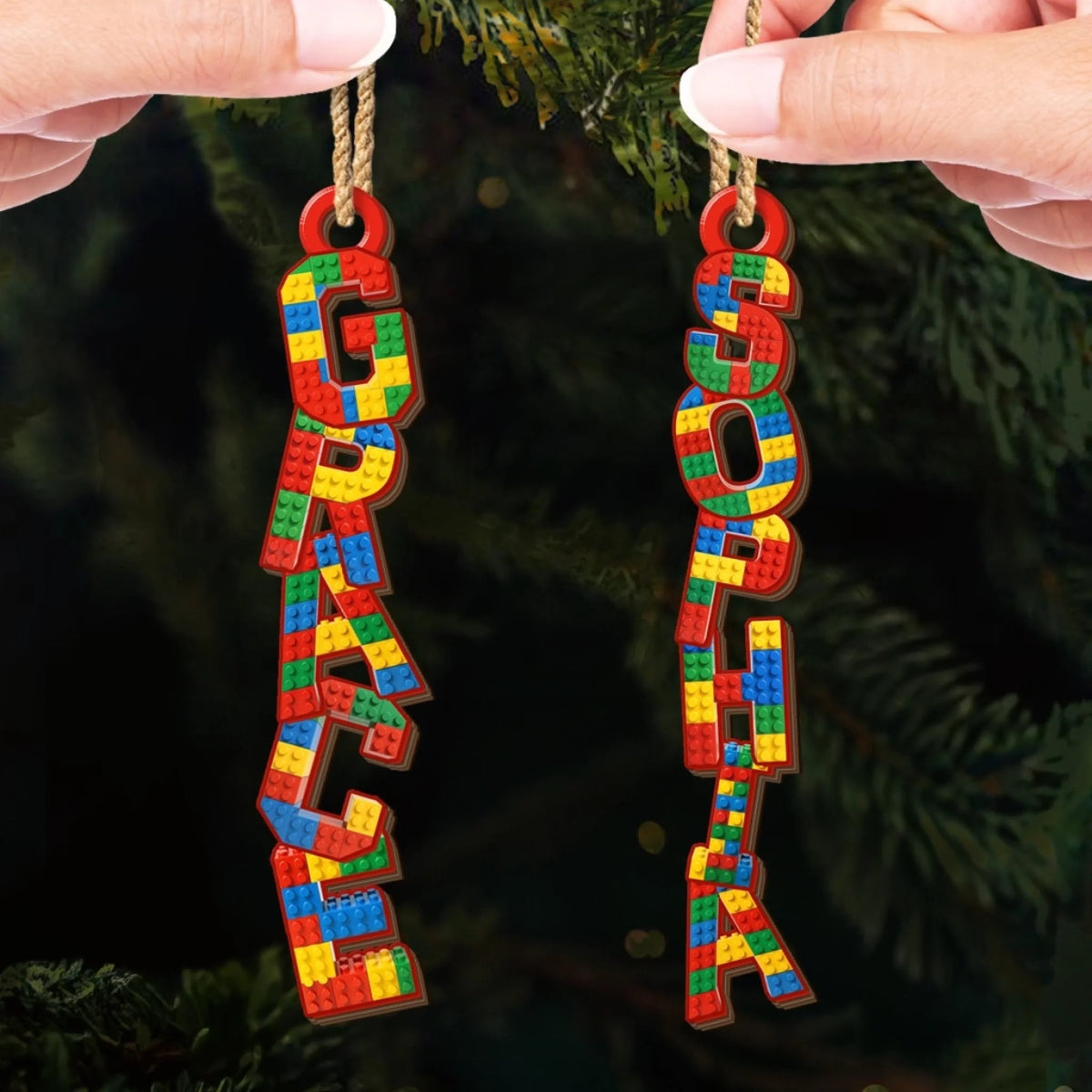 Brick Lego Lovers Custom Letter Ornament, Christmas, Birthday Gift For Family