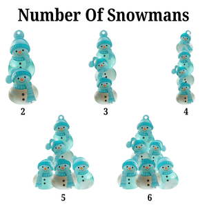Merry Christmas Sea Glass Snowman Stack Family - Personalized Ornament - Christmas Gift For Family