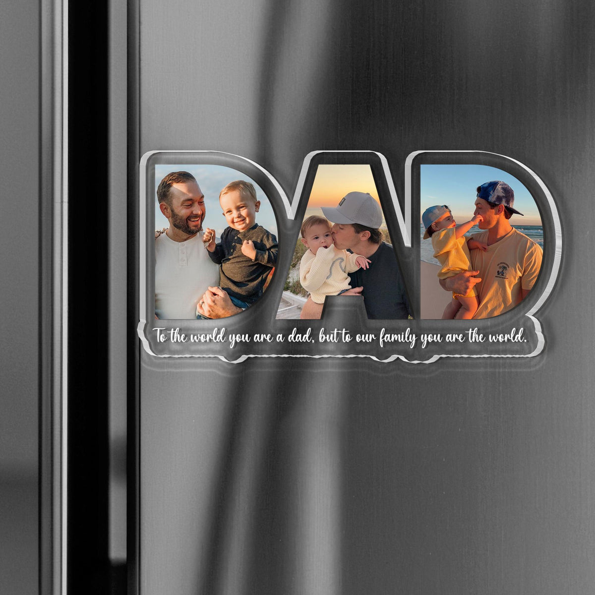 Personalized Dad Papa Magnet With Picture, Custom Dad And Kids Photo Magnet, Fathers Day Gift For Dad, Papa, Gift For Husband, New Dad Gift