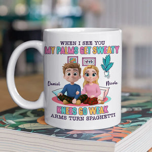 When I See You My Palms Get Sweaty - Personalized Mug - Anniversary Gift, Valentine's Day Gift For Couple