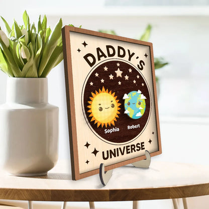 Daddy's Universe - Personalized Picture Frame - Father's Day Gift for Dad Papa