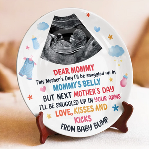 A Tiny Gift, A Huge Joy Custom Ultrasound Photo - Personalized Ceramic Plate - Mother's Day, Baby Shower Gift, Gift For First Mom