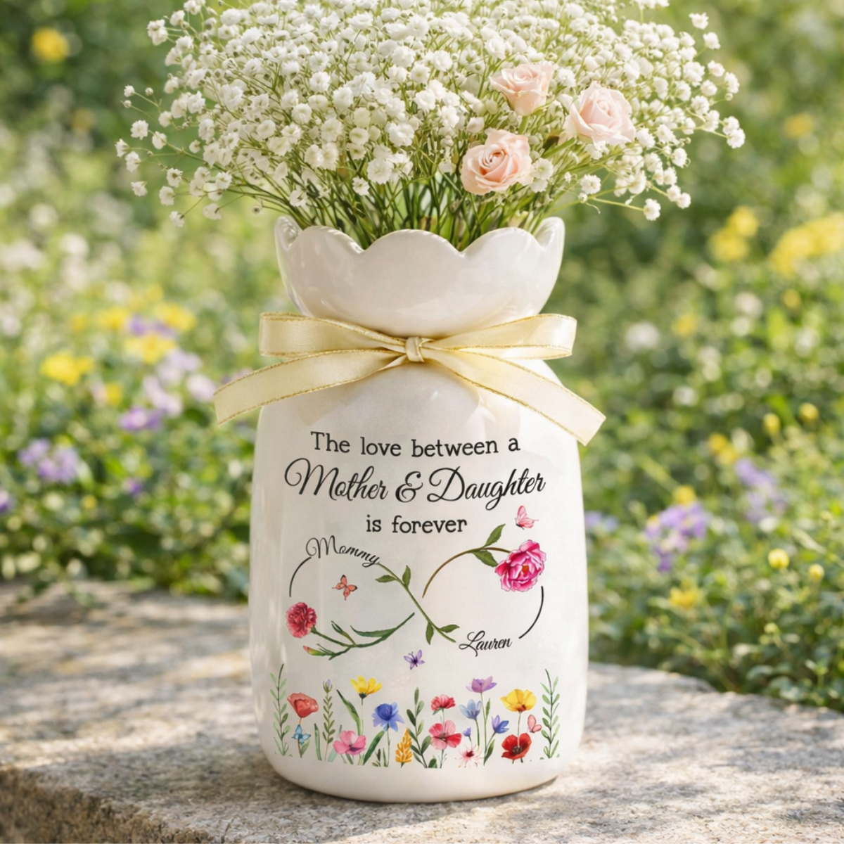 Personalized Mother & Daughter Flower Vase, Mom Daughter Gift, Daughter Mother Gift, Mothers Day Gift for Mom from Daughter, Mother Gifts