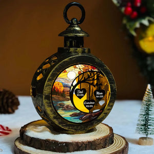 In Loving Memories Of Mom & Dad - Personalized Lantern LED Flameless Candle - Memorial Christmas Gift For Family