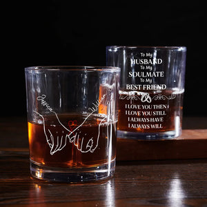 To My Husband Soulmate Best Friend - Personalized Whiskey Glass - Anniversary Gift, Valentine's Day Gift For Husband