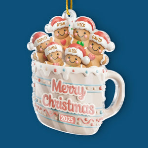 Merry Christmas Cookies Crew In Cup - Personalized Acrylic Ornament - Christmas Gift For Family