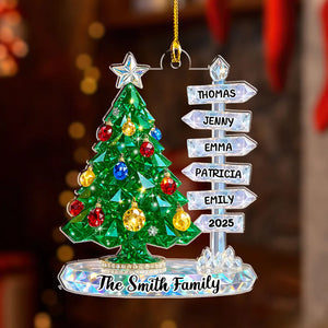 Family Wonder Glass Effect Christmas Tree - Personalized Acrylic Ornament - Christmas Gift For Family