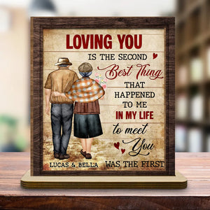 Loving You Is The Best Thing - Personalized Wooden Plaque - Anniversary Gift For Couple, Valentine's Day Gift