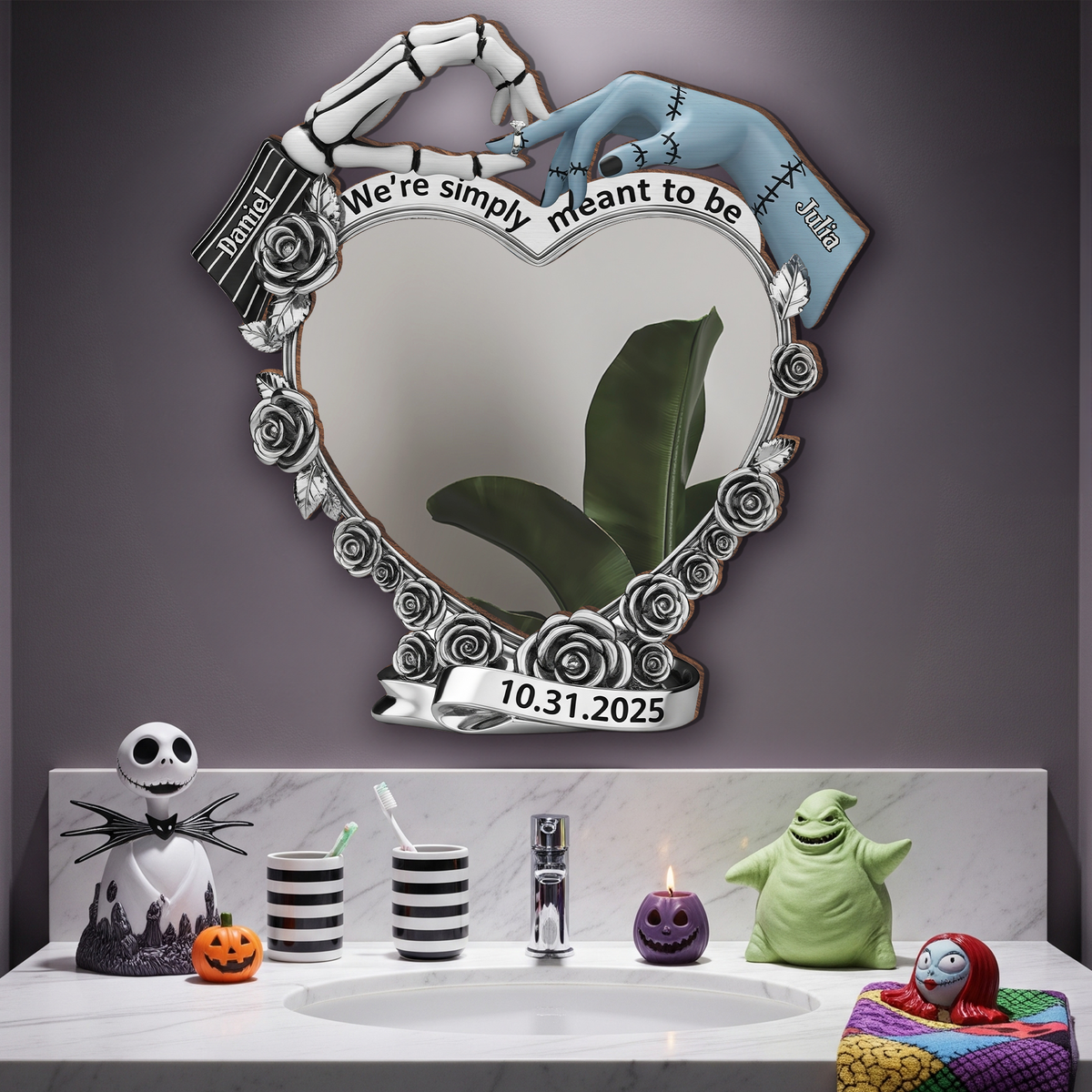 Spooky Couple Personalized Wall Hanging Mirror Gifts For Couple