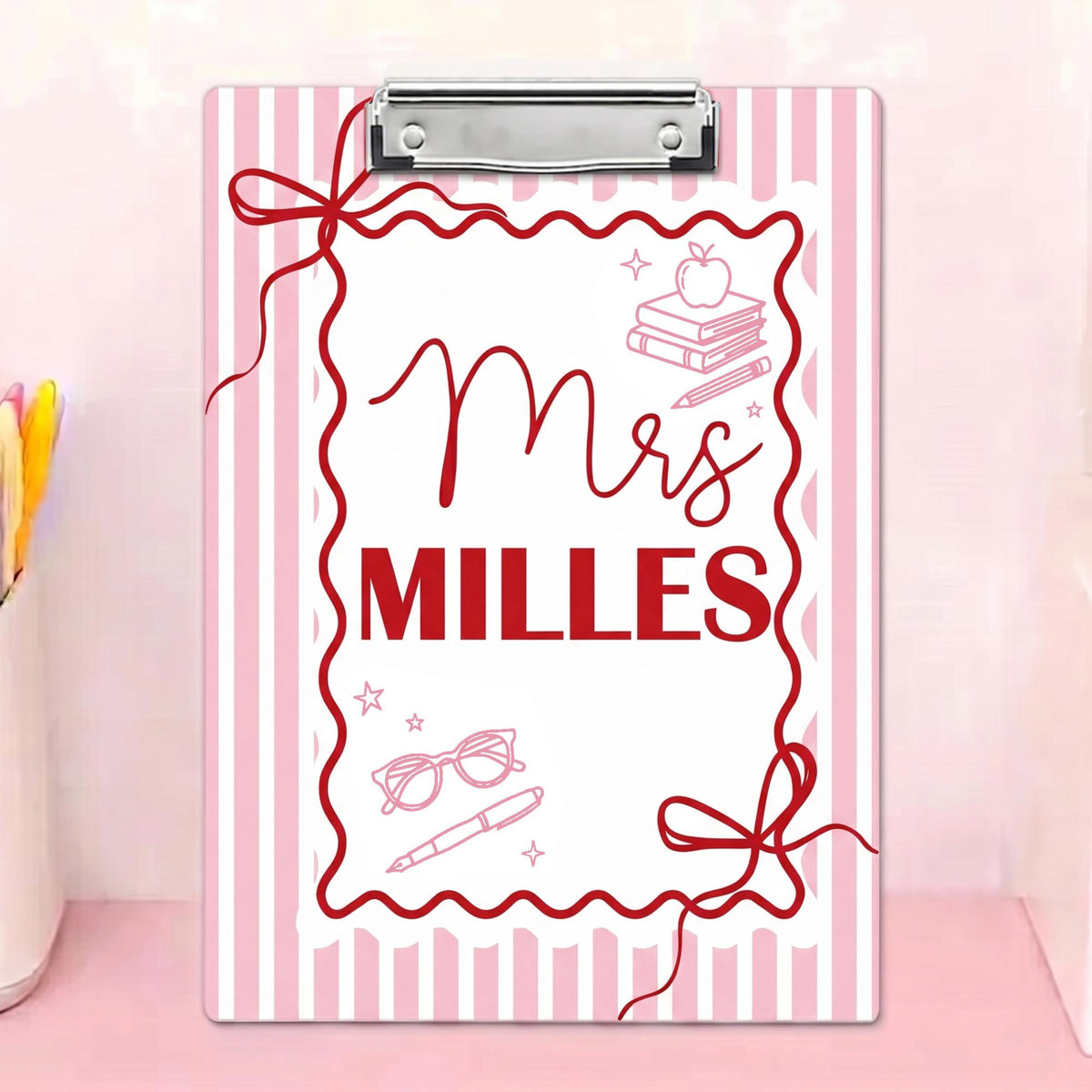 Teacher Clipboard with Name Customization Student Desk Organizer Classroom Decor Teacher Appreciation Gift School Office Supplies