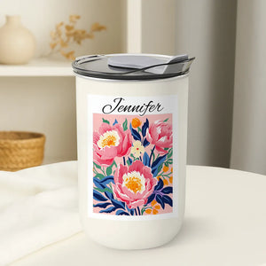 Retro Custom Birth Month Flower - Personalized Tumbler 10oz - Gift For Sisters, Gift For Besties
