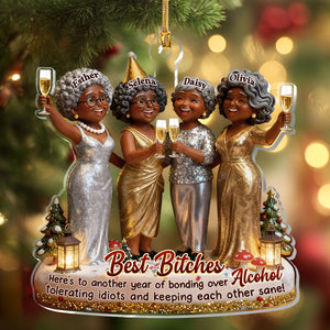 Funny Best Friends Party Women - Personalized Acrylic Ornament - Christmas Gift For Sisters, Besties