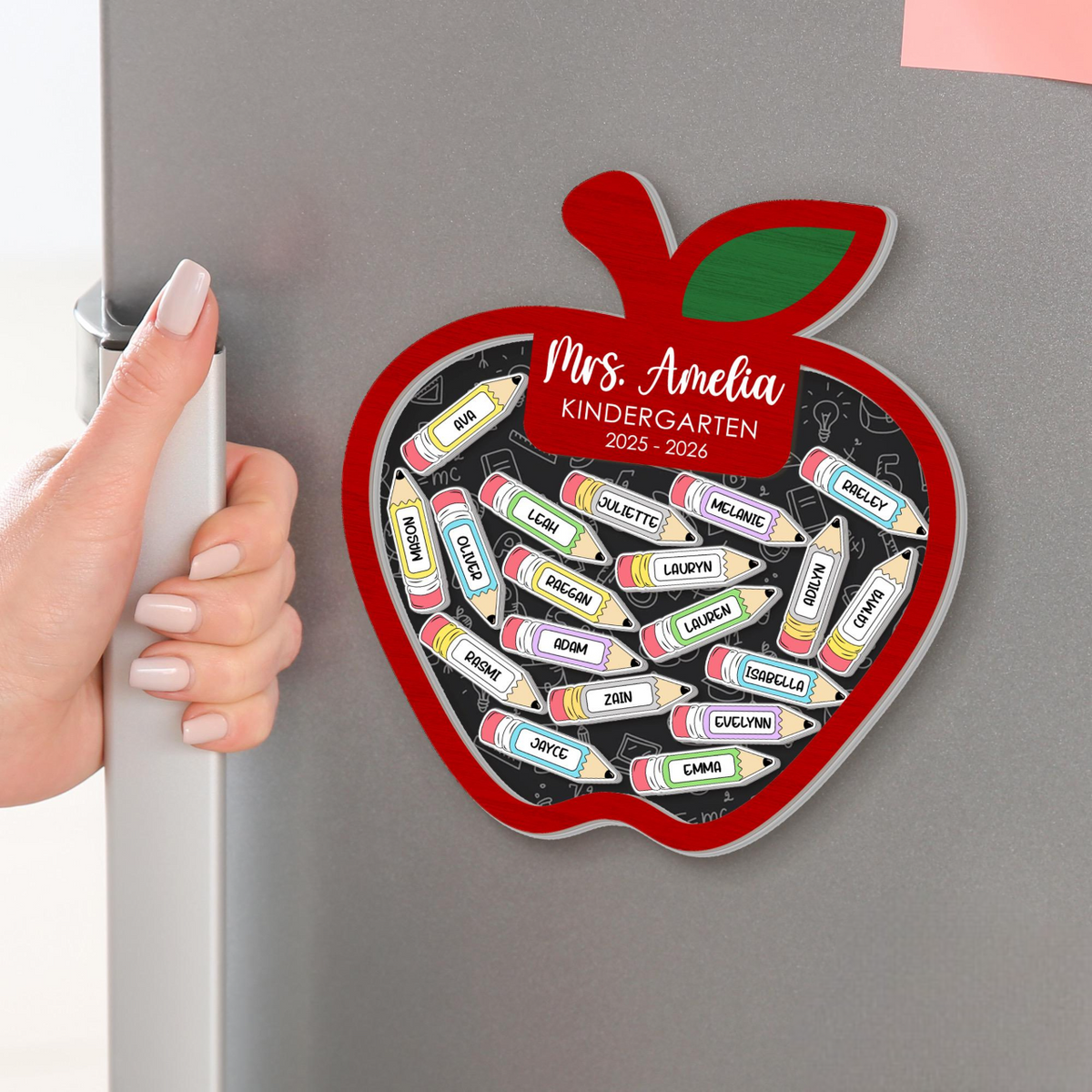 Personalized Teacher Apple Magnet, Custom Teacher Shaker Magnet, Teacher Appreciation Gifts, Teacher Locker Magnet, Thank You Teacher Gift