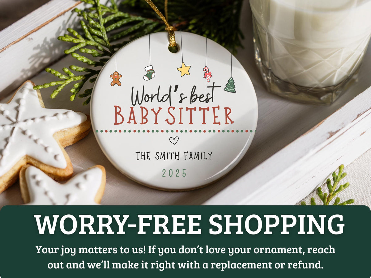 Personalized Babysitter Ornament, Babysitter Christmas Ornament, Custom Baby Sitter Keepsake, Babysitter Gift From Kids