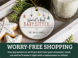 Personalized Babysitter Ornament, Babysitter Christmas Ornament, Custom Baby Sitter Keepsake, Babysitter Gift From Kids
