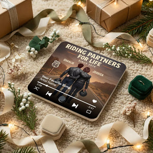 Route 66 Riding Partners For Life - Personalized Music Fridge Magnet - Valentine's Gift, Anniversary Gift For Biker Couple