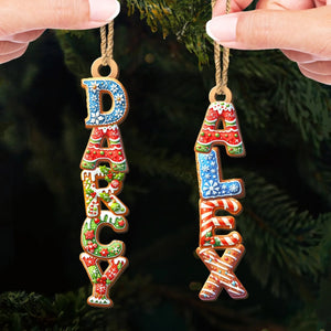 Custom Gingerbread Letter Ornament - Personalized Shaped Ornament - Christmas Gift For Family