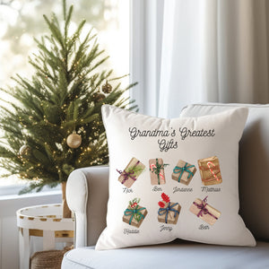 Grandma's Greatest Gift - Personalized Pillow - Christmas Gift For Grandma