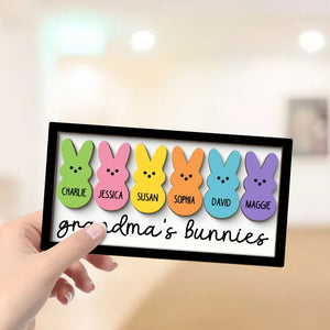 Grandma Mom Peeps Easter Gift - Personalized 2-layer Wooden Plaque - Easter Gift For Mom, Grandma