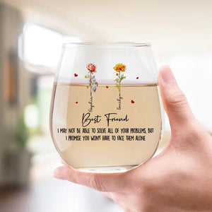 Best Friends Who We Have In Our Life - Personalized Wine Glass - Gift For Bestie, Soul Sisters, BFF