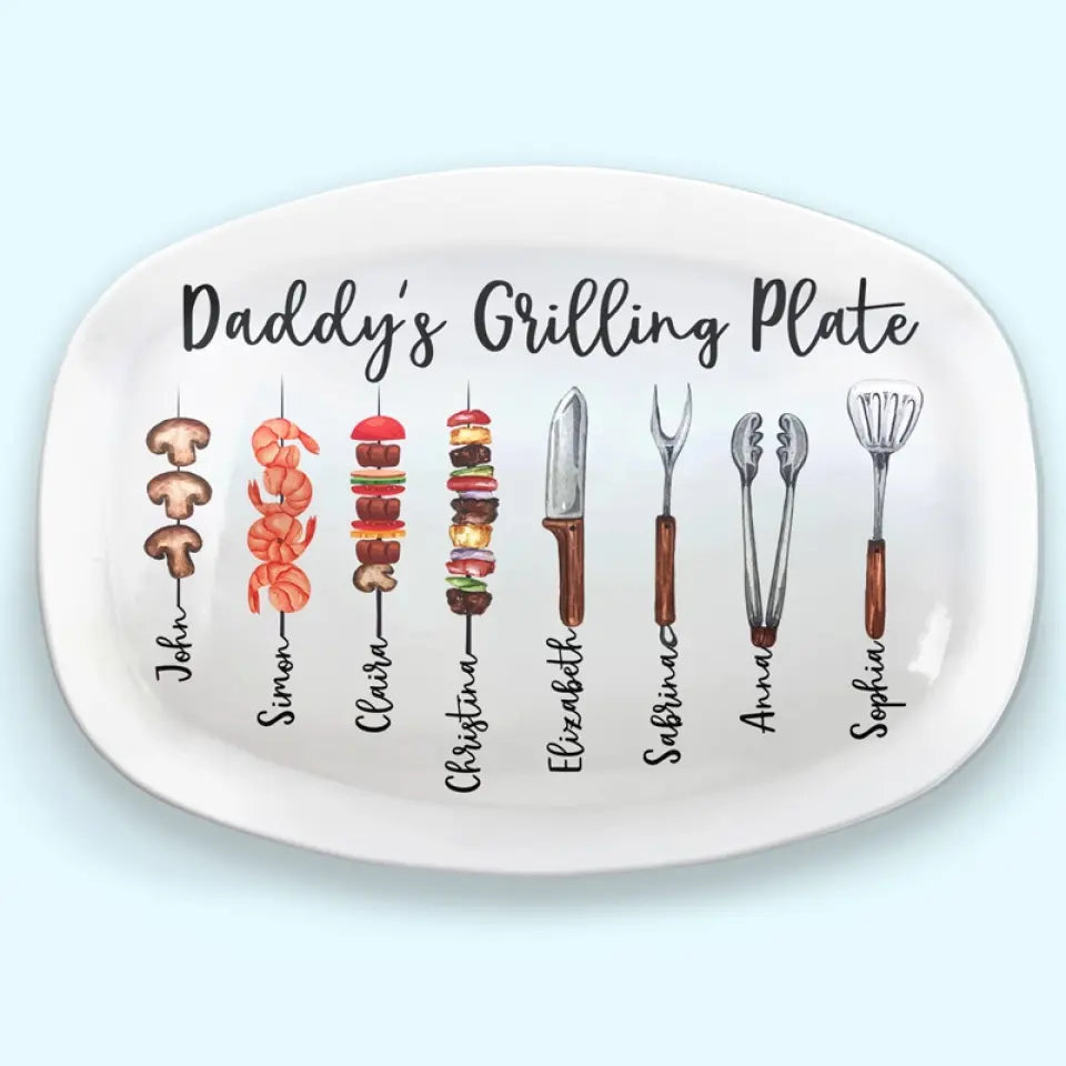 Daddy's Grilling Stuffs - Personalized Platter - Gift For Dad, Grandpa, Father's Day