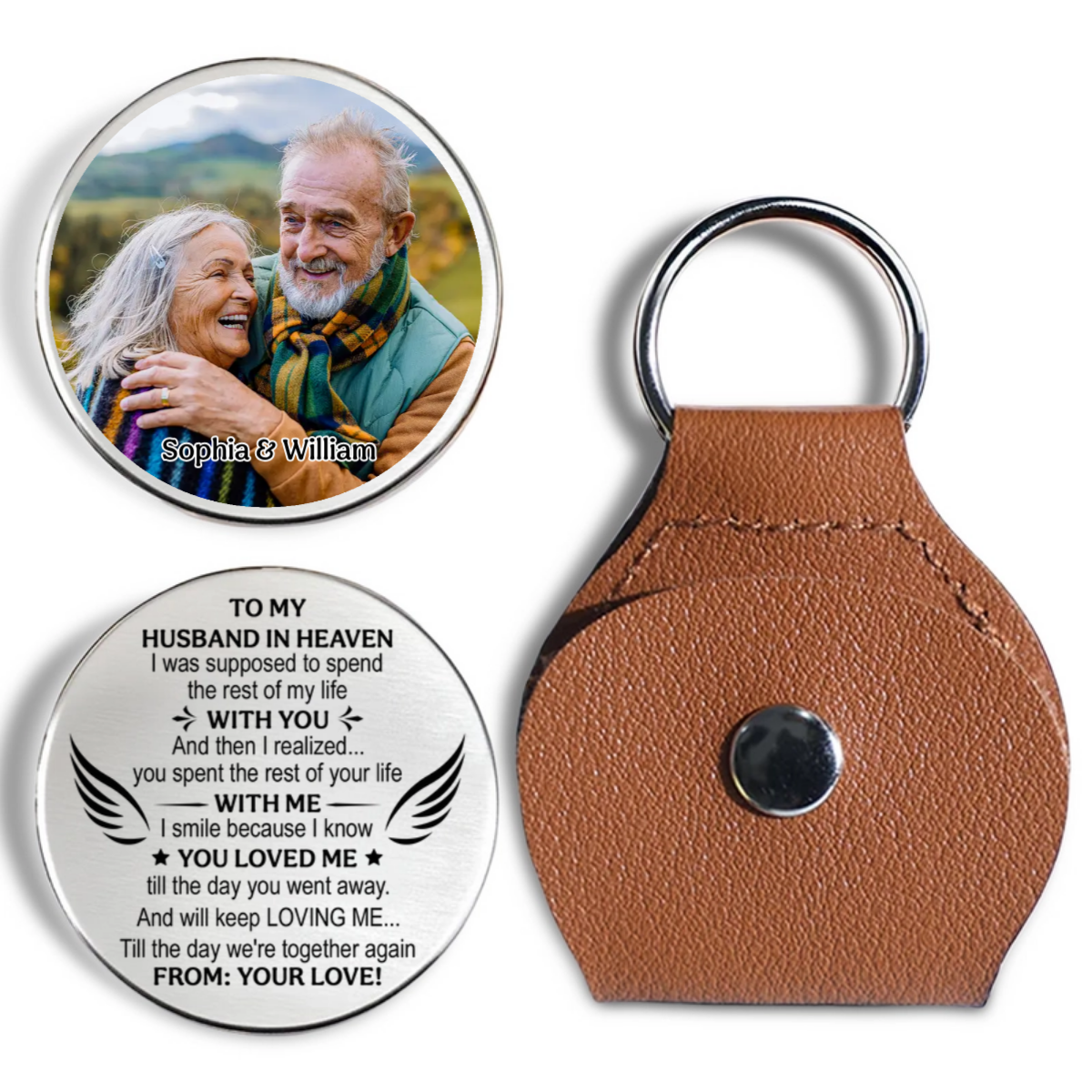 To My Husband In Heaven - Personalized Pocket Hug - Memorial Gift