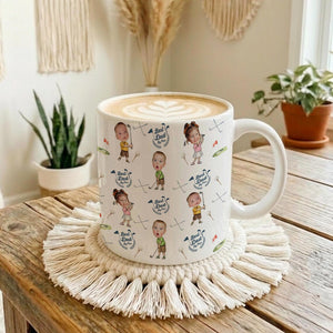 Personalized Dad Golf Mug: Custom Baby Face Golf Mug, Funny Dad By Par Gift from Kids, Father's Day Gift for Husband